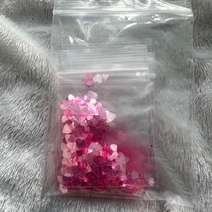 Pink Heart Shaped Glitter